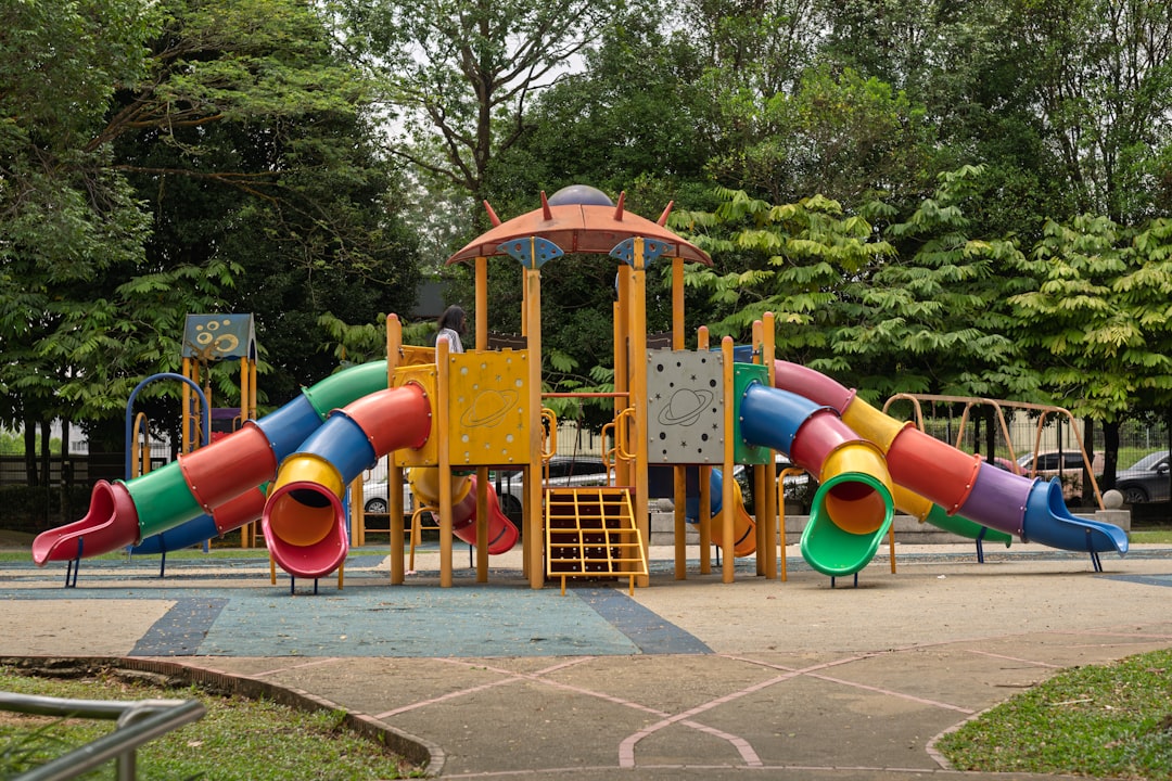 Colorful playground structure in a park